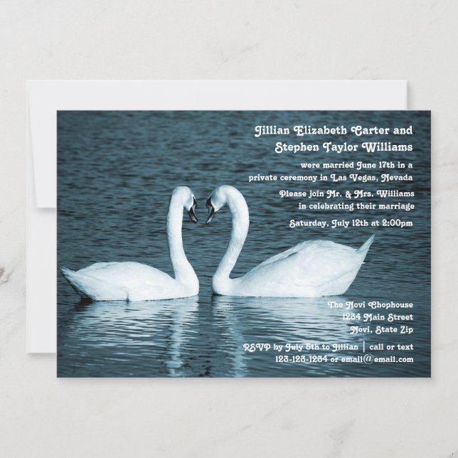 Foto de dos Swans - Invitación Boda (Anverso)