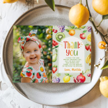 Foto de dos tti frutti cumpleaños, tarjeta de agra