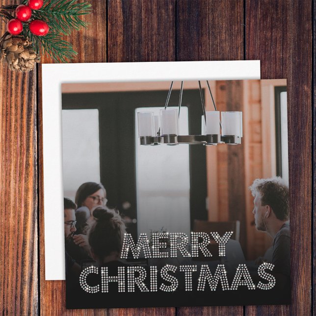 Foto de equipo en blanco y negro Feliz Navidad Neg (Front and Back)