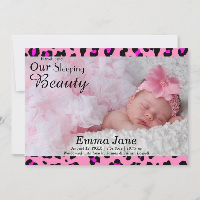 Foto de estampado de leopardo - Anuncio de nacimie (Anverso)