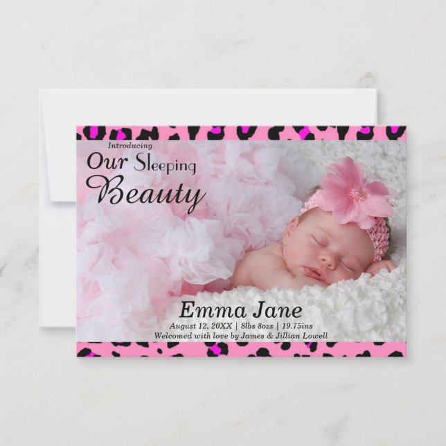 Foto de estampado de leopardo - Anuncio de nacimie (Anverso)