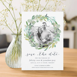 Foto de Eucalyptus Wreath Guardar la tarjeta de fe