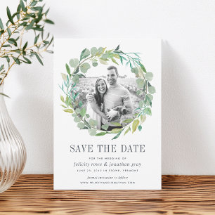 Foto de Eucalyptus Wreath Guardar la tarjeta de fe