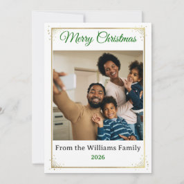 Foto de Familia con Borde Dorado de Feliz Navidad