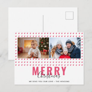 Foto de familia con guión de Navidad de corazón ro