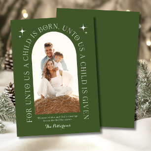 Foto de familia cristiana Navidad Escritura Verde