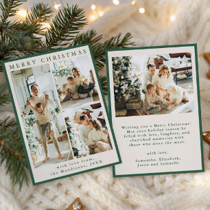 Foto de familia de Navidad alegre simple verde vin