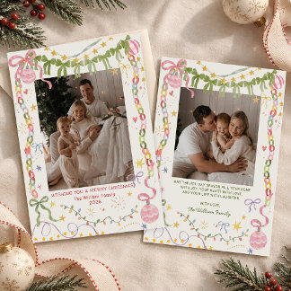 Foto de familia de Navidad caprichosa y colorida