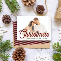 Foto de familia de Navidad con guión minimalista m