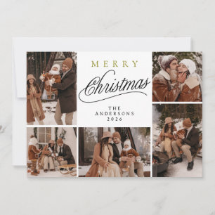 Foto de familia de Navidad con tipografía moderna