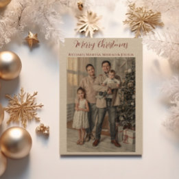 Foto de familia de Navidad en papel Kraft