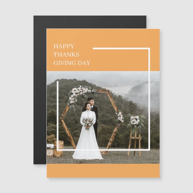 Foto de familia elegante y feliz día de acción de  (Anverso/Reverso)