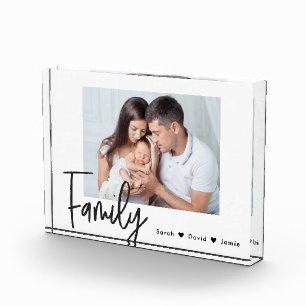 Foto de familia personalizada de blanco negro con