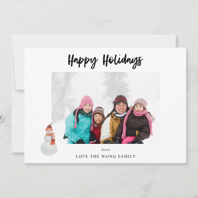 Foto de Felices Fiestas con Muñeco de Nieve (Anverso)