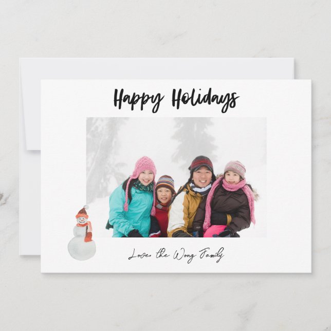 Foto de Felices Fiestas con Muñeco de Nieve (Anverso)