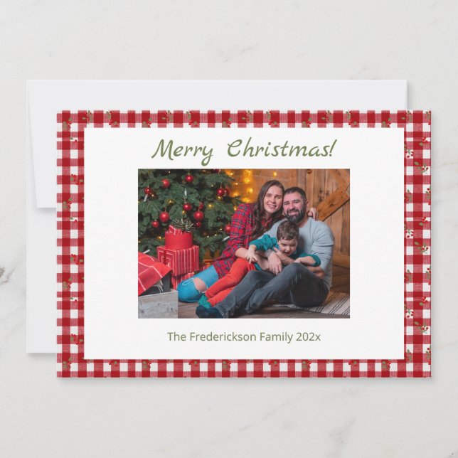 Foto de Feliz Navidad a cuadros rojos (Anverso)
