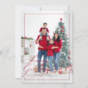 foto de Feliz Navidad con guión lateral Rojo Elega