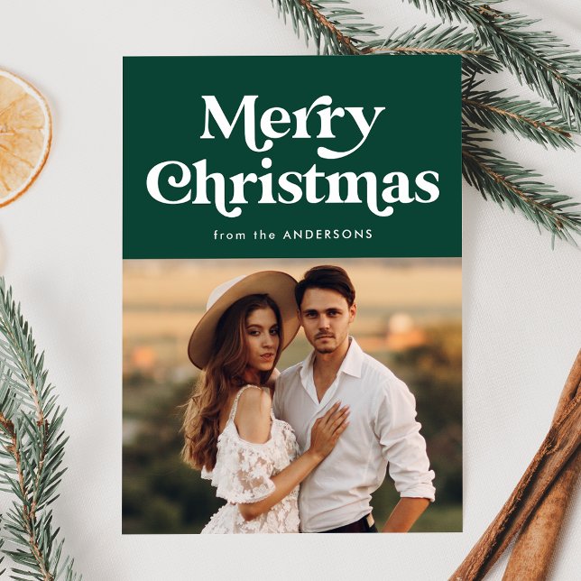Foto de Feliz Navidad con Tipografía Retro Verde (Subido por el creador)