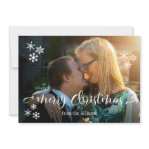 Foto de Feliz Navidad y copos de nieve Editable Co
