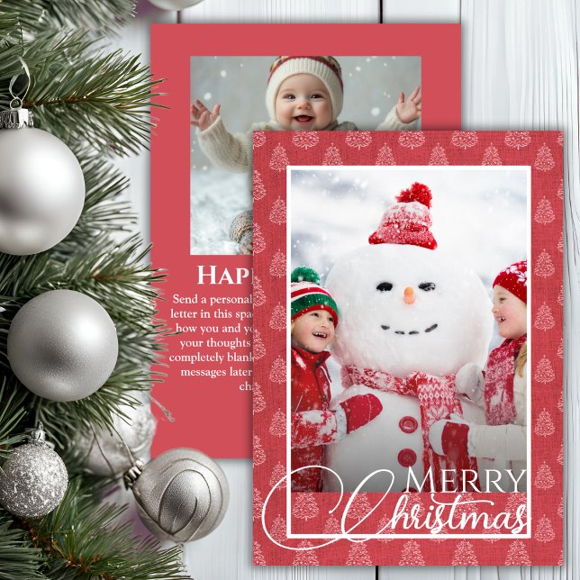 Foto de feriado en árbol de Navidad de coral rosa (Pink Coral Christmas Tree Holiday Photo)