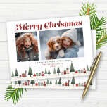 Foto de festividad de árboles de Navidad rústicos<br><div class="desc">Minimalista Árboles de Navidad retro vintage Regalos Festividades Tarjeta de Navidades Fotos con 2 de sus fotos favoritas y nuestra moderna y moderna tipografía de retro! ¡Desee a sus amigos y familiares una agradable temporada de vacaciones con esta deliciosa carta! Póngase en contacto con nosotros en cedarandstring@gmail.com si necesita ayuda...</div>