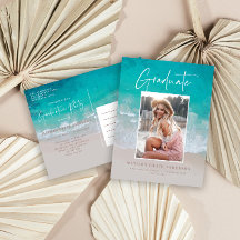 Foto de fiesta de invitación de graduación oceánic