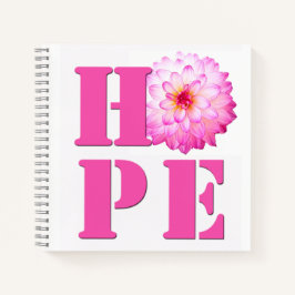 Foto de flor de dalia rosa Cuaderno HOPE 8x8