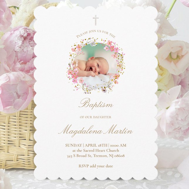 foto de flor wreath | Invitación al bautismo (Subido por el creador)