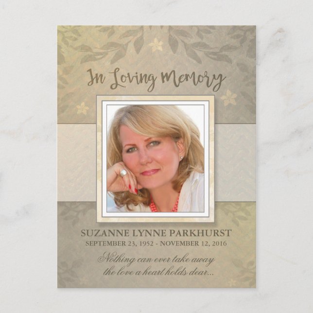 Foto De Floral Beige Gracias Tarjeta Post (Anverso)