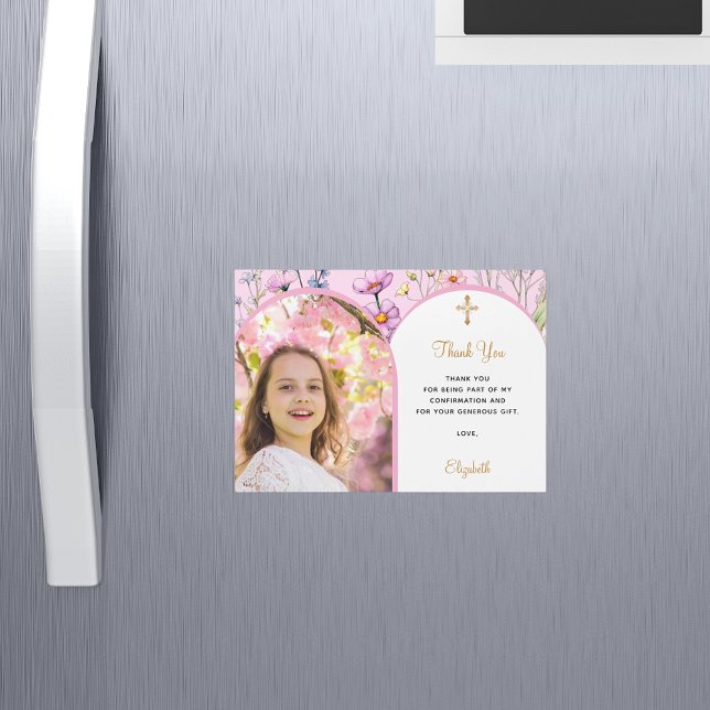 Foto de florals rosadas Confirmación Gracias tarje (Subido por el creador)