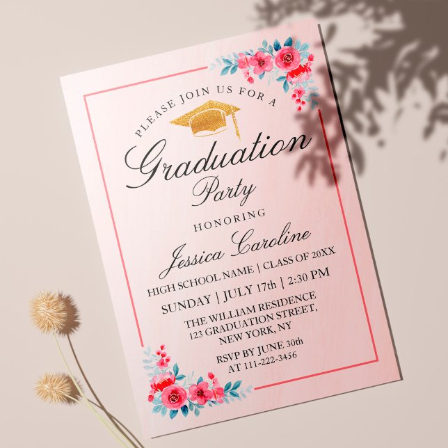 Foto de flores de invitación a fiesta de graduació (Subido por el creador)