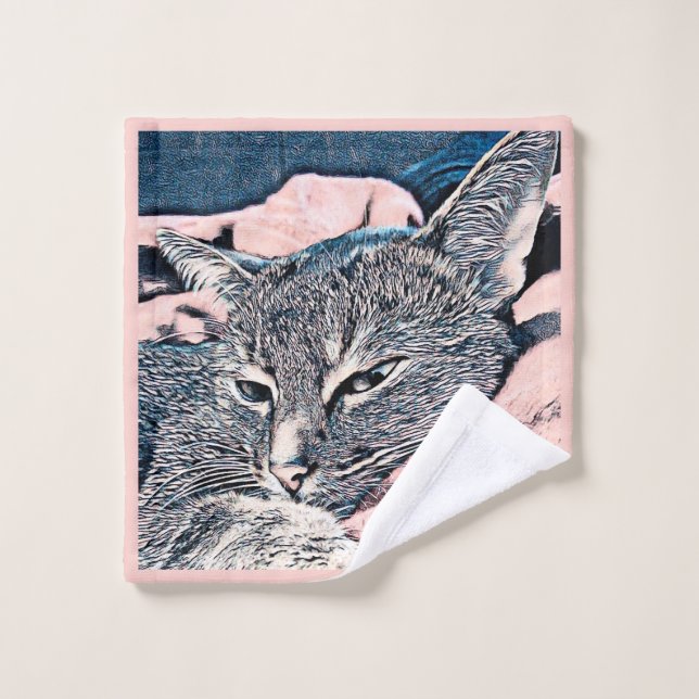 Foto de gato, gato, Mascotas, gato gracioso, fondo (Toallita)