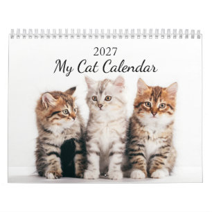 Foto de gato personalizada Calendario 2027 Persona