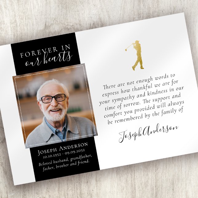 Foto de golfista de oro Tarjeta de pésame funeral (Subido por el creador)