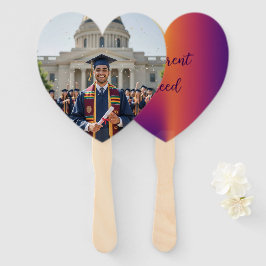 Foto de graduación Abanico de mano de corazón de d