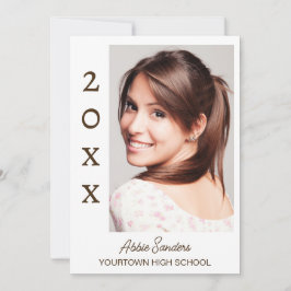 Foto de graduación blanca Guardar la invitación de