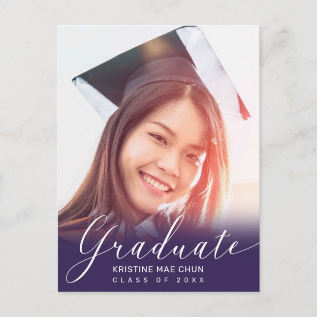 Foto de graduación Invitación a la escritura púrpu (Anverso)