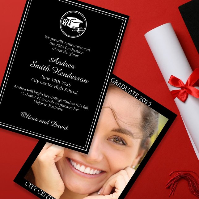 Foto de graduación Invitación de texto en blanco n (Subido por el creador)