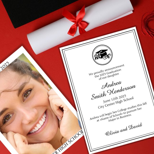 Foto de graduación Invitación de texto en blanco n (Subido por el creador)