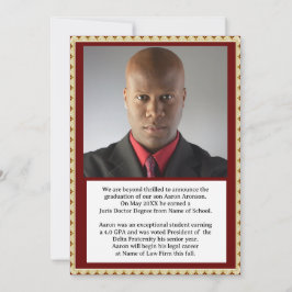 Foto de graduación Invitación Maroon y Oro