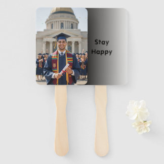 Foto de graduación Mantente Feliz Abanico de mano