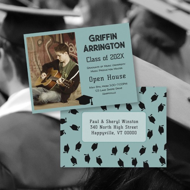 Foto de graduación para niños, postal Verde azulad (Subido por el creador)