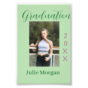 Foto de graduación verde rosa año 20XX nombre simp