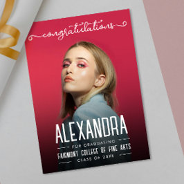 Foto de graduado de felicitaciones blancas simples