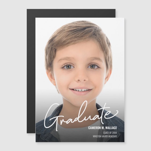 Foto de graduado de tipografía moderna personaliza (Anverso/Reverso)