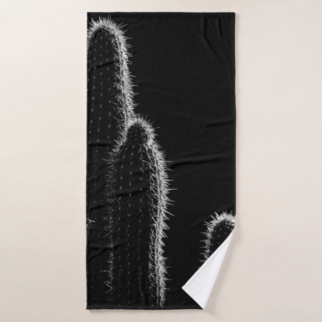 FOTO DE GRAYSCALE DE CACTUS (Toalla de baño)