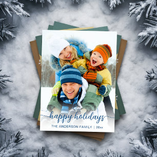 Foto de guión azul de Navidad Feliz