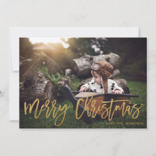 Foto de guión con brillo dorado de Feliz Navidad