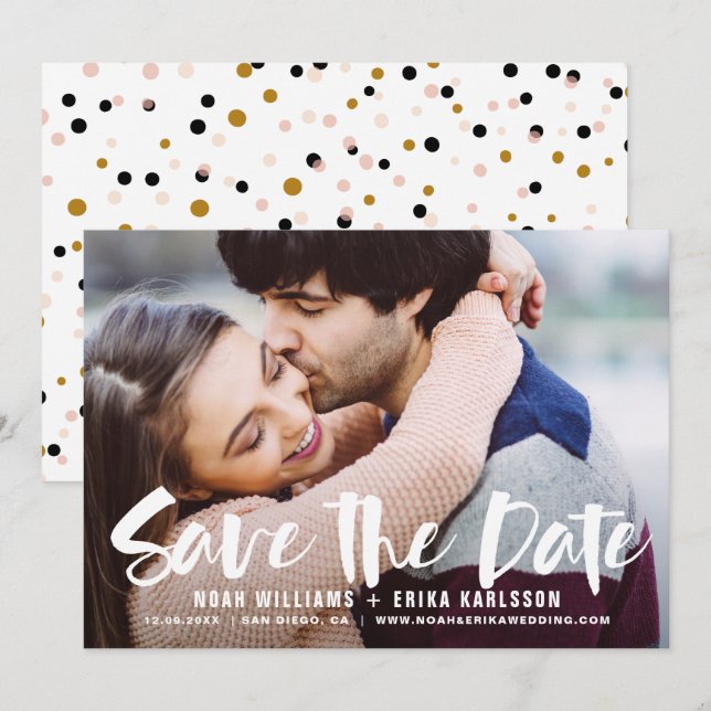 Foto de guión de pincel Guardar el anuncio de fech (Anverso / Reverso)