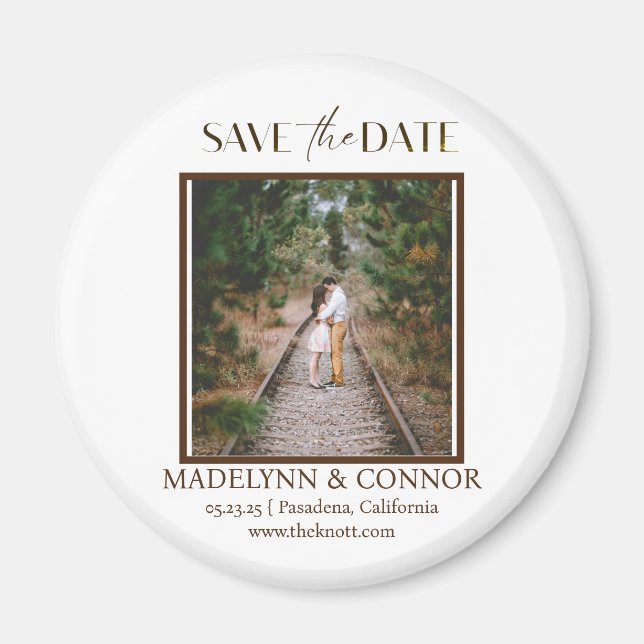 Foto de guión suave Guardar el imán de fecha (Frente)